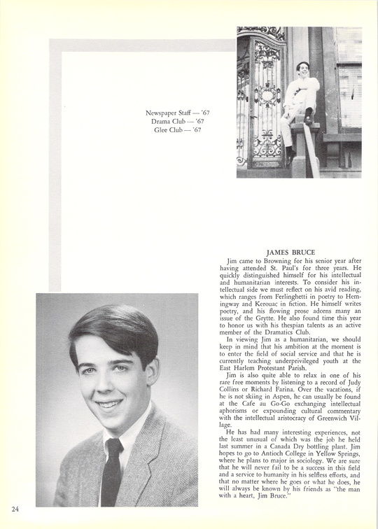 The 1967 GRYTTE. The Browning School Yearbook.