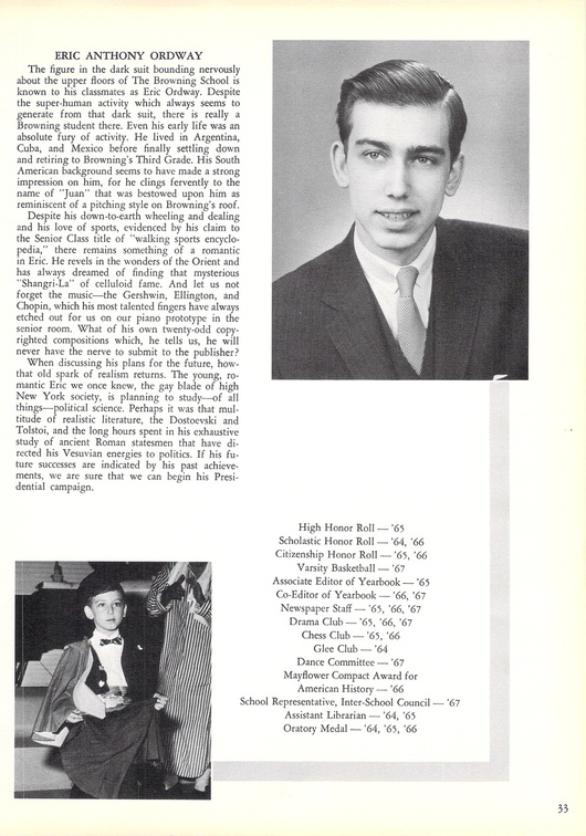 The 1967 GRYTTE. The Browning School Yearbook.