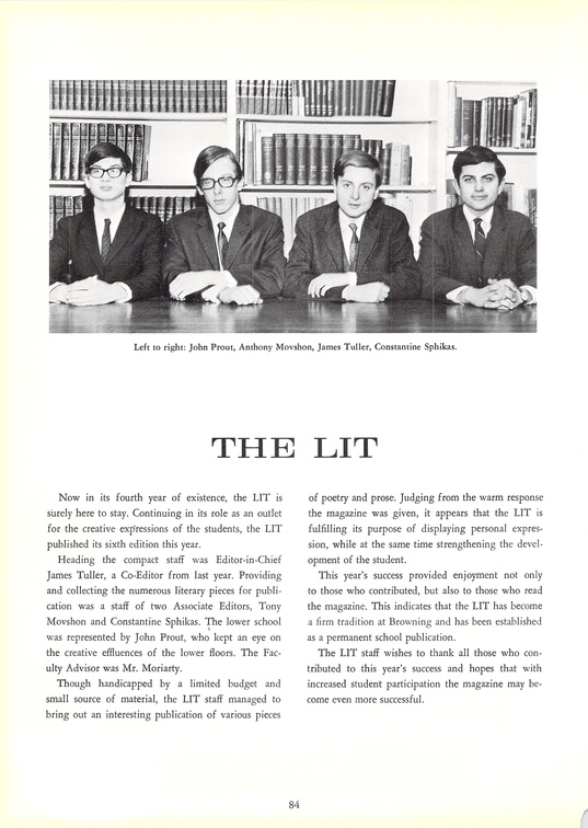 The 1967 GRYTTE. The Browning School Yearbook.