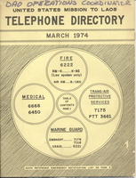 Mission to Laos Telephone Directory March 1974