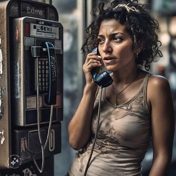 Derelict-unsheltered-woman-talking-on-a-New-York-City-payphone-branded-WSBJ.com,-on-the-Grand-Concourse-in-the-Bronx,-4k-photo-quality (2)