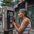 Derelict-unsheltered-woman-talking-on-a-New-York-City-payphone-branded-WSBJ.com,-on-the-Grand-Concourse-in-the-Bronx,-4k-photo-quality (3)