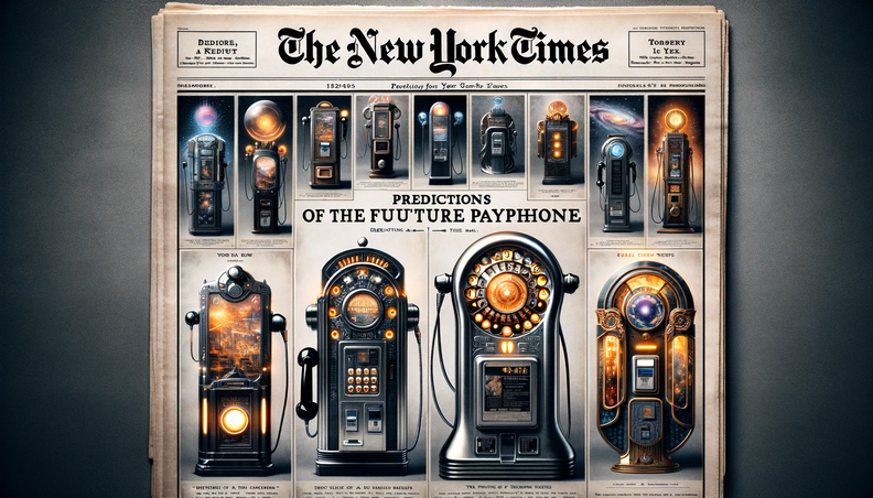 DALL·E 2023-12-18 17.23.15 - A 1920s themed front page of the New York Times newspaper, complete with vintage fonts and design. The main headline focuses on 'Predictions of the Fu