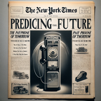 DALL·E 2023-12-18 17.24.18 - A 1920s-style front page of the New York Times newspaper, with a vintage black and white design. The main headline reads   Predicting the Future  The 