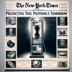 DALL·E 2023-12-18 17.24.29 - A 1920s-style front page of the New York Times newspaper, with a vintage black and white design. The main headline reads   Predicting the Future  The 