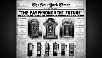 DALL·E 2023-12-18 17.27.03 - A 1920s style New York Times newspaper front page, featuring a vintage design with black and white graphics and typography. The headline reads 'The Pa