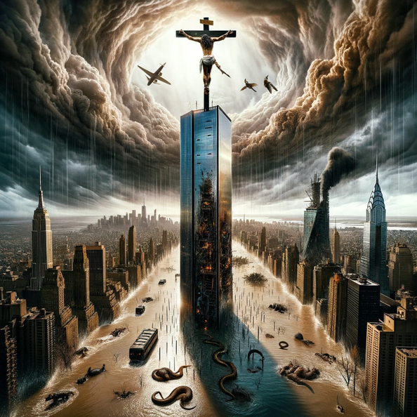 DALL·E 2023-12-20 19.44.47 - A 2023 ultra-quality photojournalism style image depicting a surreal and powerful scene. At the top of 432 Park Avenue, a contemporary skyscraper in N