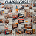 DALL·E 2023-12-21 18.46.41 - An image replicating a 1980s Village Voice classified advertising page, filled with various advertisements. The page features ads for cheap apartments