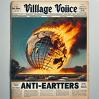 DALL·E 2023-12-21 18.49.51 - A recreation of a 1980s Village Voice front page featuring a dramatic and fictional event. The main photo shows the Unisphere, a symbol of the 1964 Ne