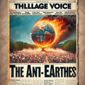 DALL·E 2023-12-21 18.54.45 - An image designed to resemble the front page of the Village Voice newspaper from the 1980s, featuring a dramatic and fictional event. The headline cov