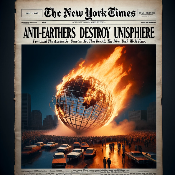 DALL·E 2023-12-21 19.05.53 - An image emulating the front page of The New York Times from the 1980s, with a focus on a dramatic fictional event. The page features a high-definitio