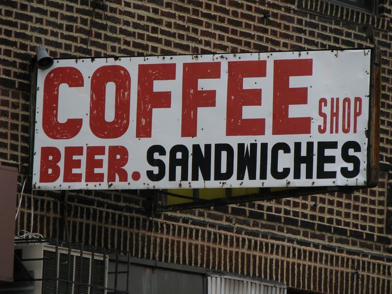 Coffee Shop Beer. Sandwiches