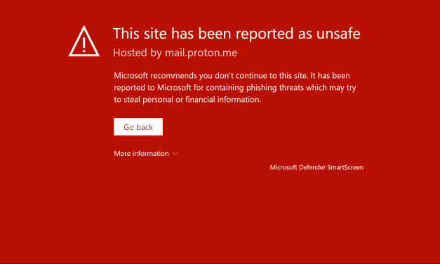 Protonmail Gets No Love From Microsoft Defender
